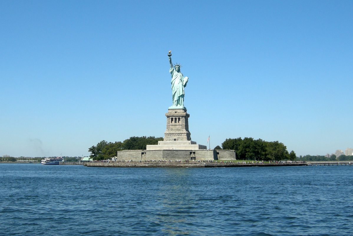 04-06 Statue Of Liberty With Liberty Island Cruise Ship Dock On Left